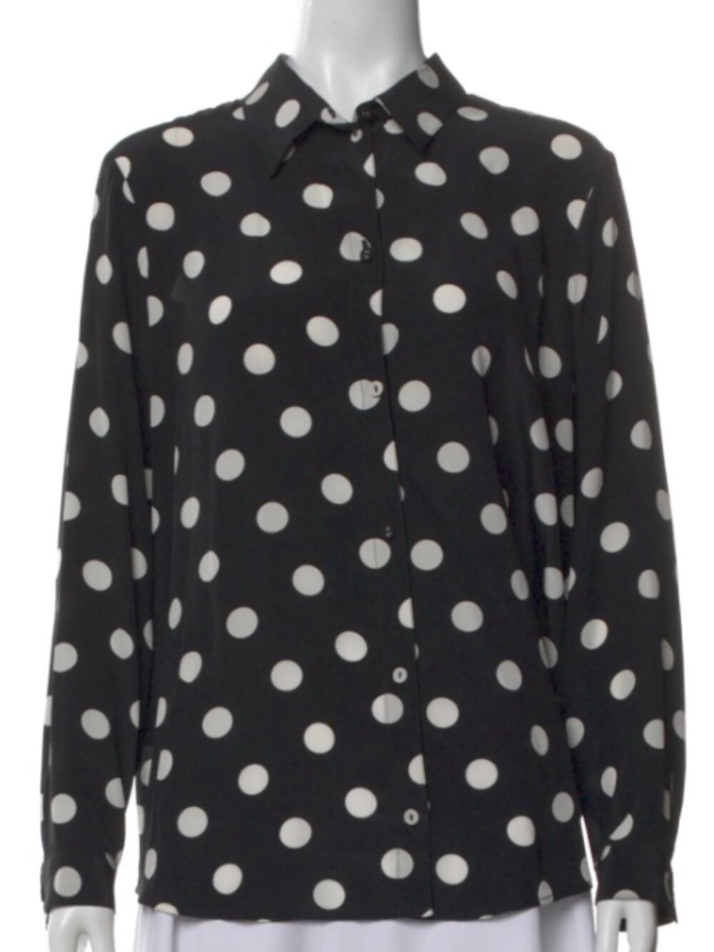Michelle Mason Silk Polka Dot Print Top Size L US 10